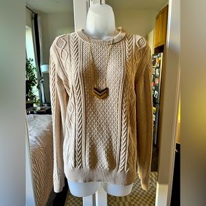 Uniqlo >> Oatmeal Cable Knit Cotton Blend Sweater 🍂. Size Unisex Medium.